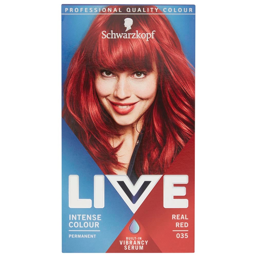 Schwarzkopf LIVE Intense Colour Real Red 035 Permanent Hair Dye Image 1