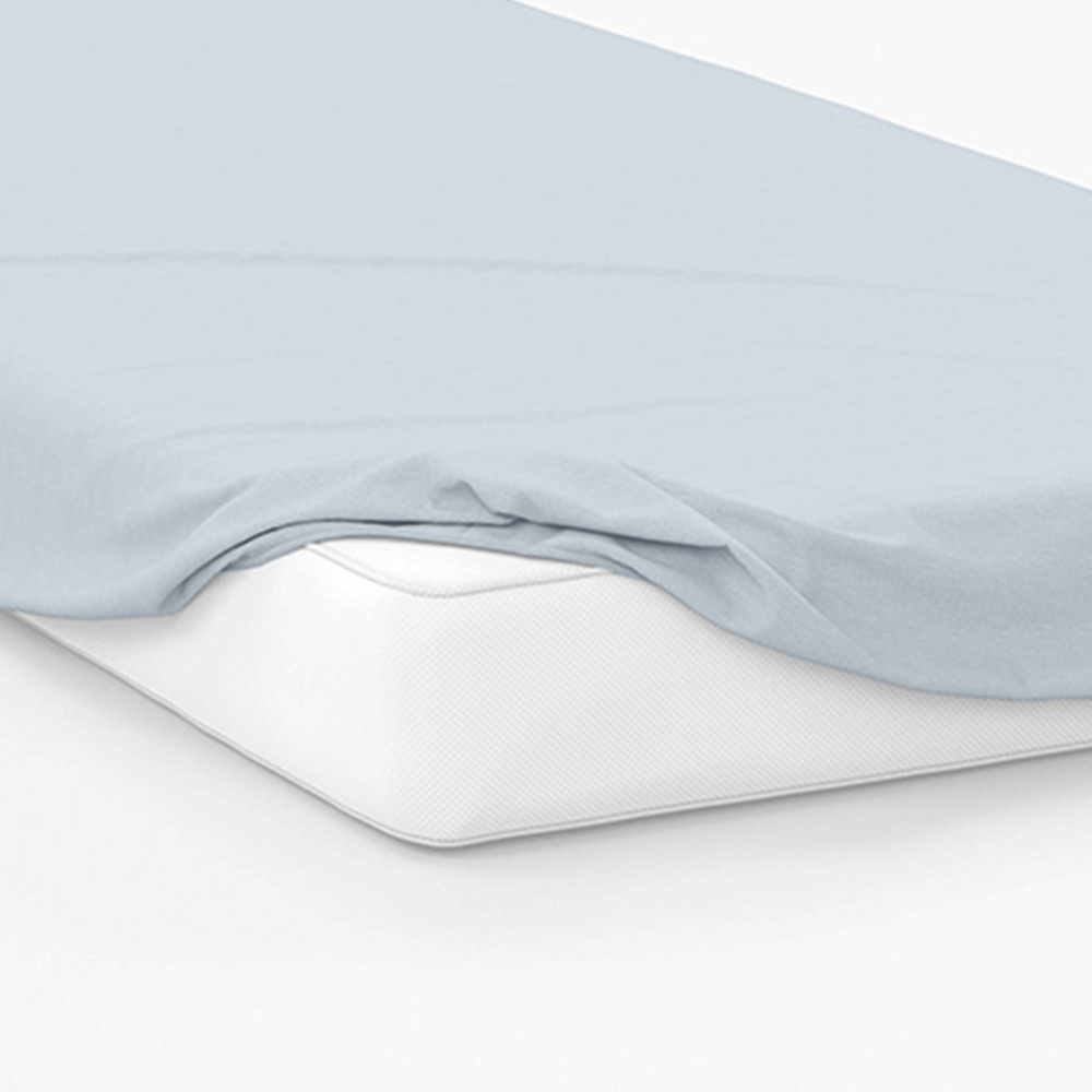 Serene Small Single Duck Egg Blue Fitted Bed Sheet Image 3
