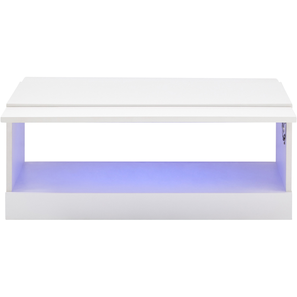 GFW Galicia White LED Lift Up Coffee Table Image 3