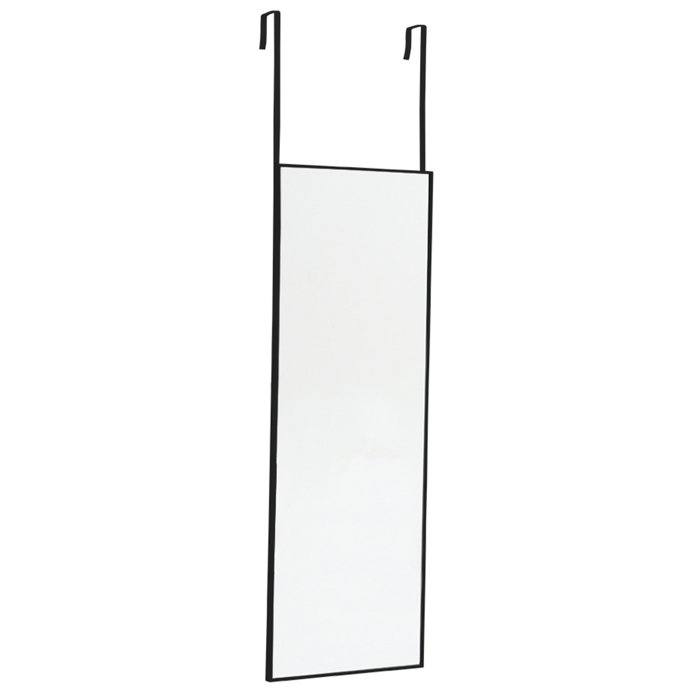 Living and Home Black Frame Over Door Full Length Mirror 28 x 118cm Image 1