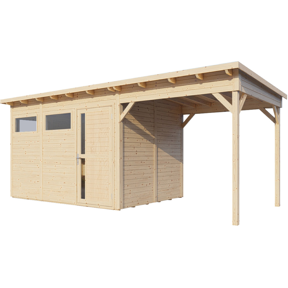 Rowlinson 12 x 9ft Natural Pentus 3 Summerhouse with Extension Image 3