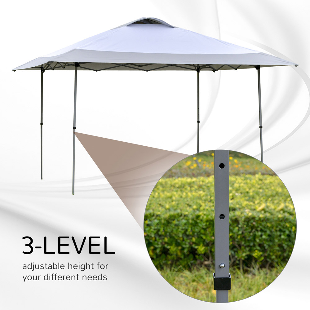 Outsunny 4 x 4m White Pop Up Adjustable Gazebo with Roller Bag Image 4