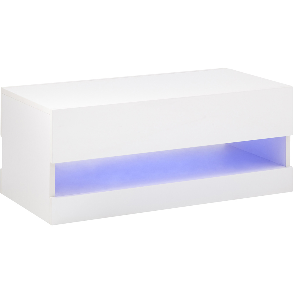 GFW Galicia White LED Lift Up Coffee Table Image 4