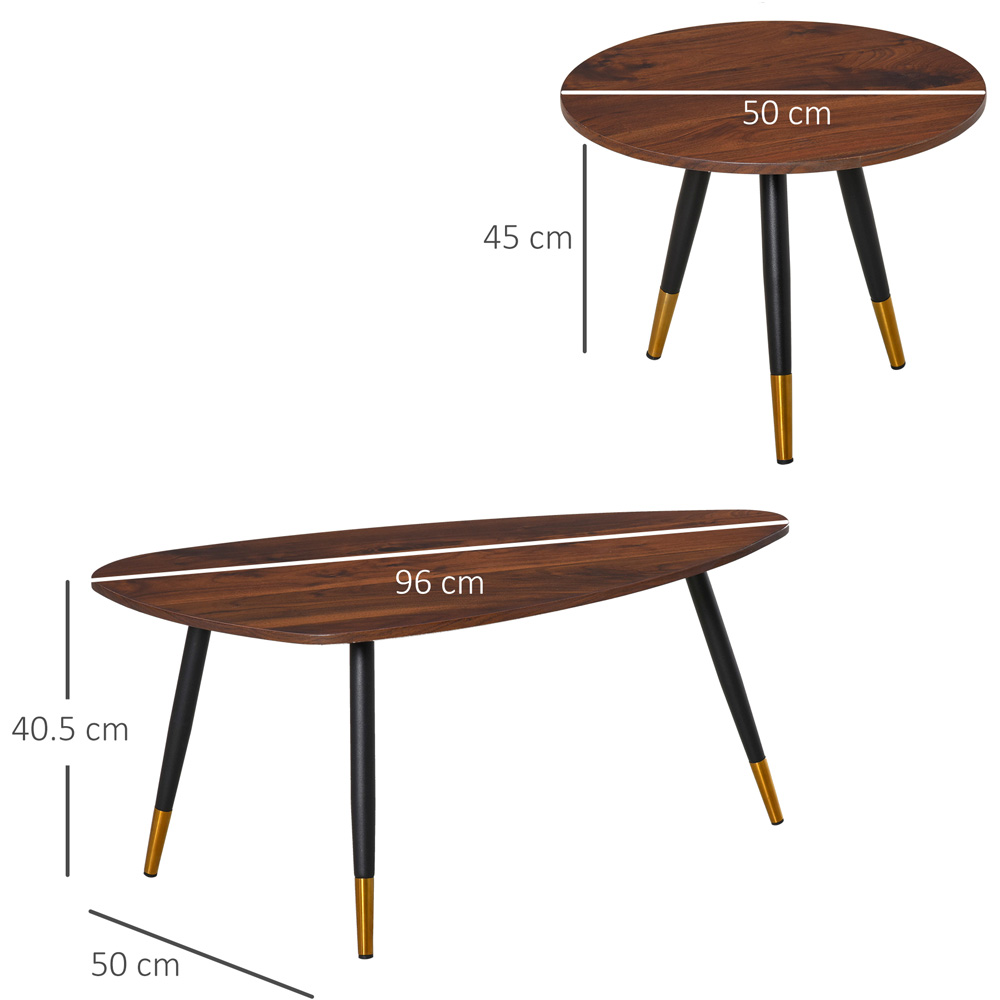 Portland Brown Nest of Coffee Tables Set of 2 Image 7
