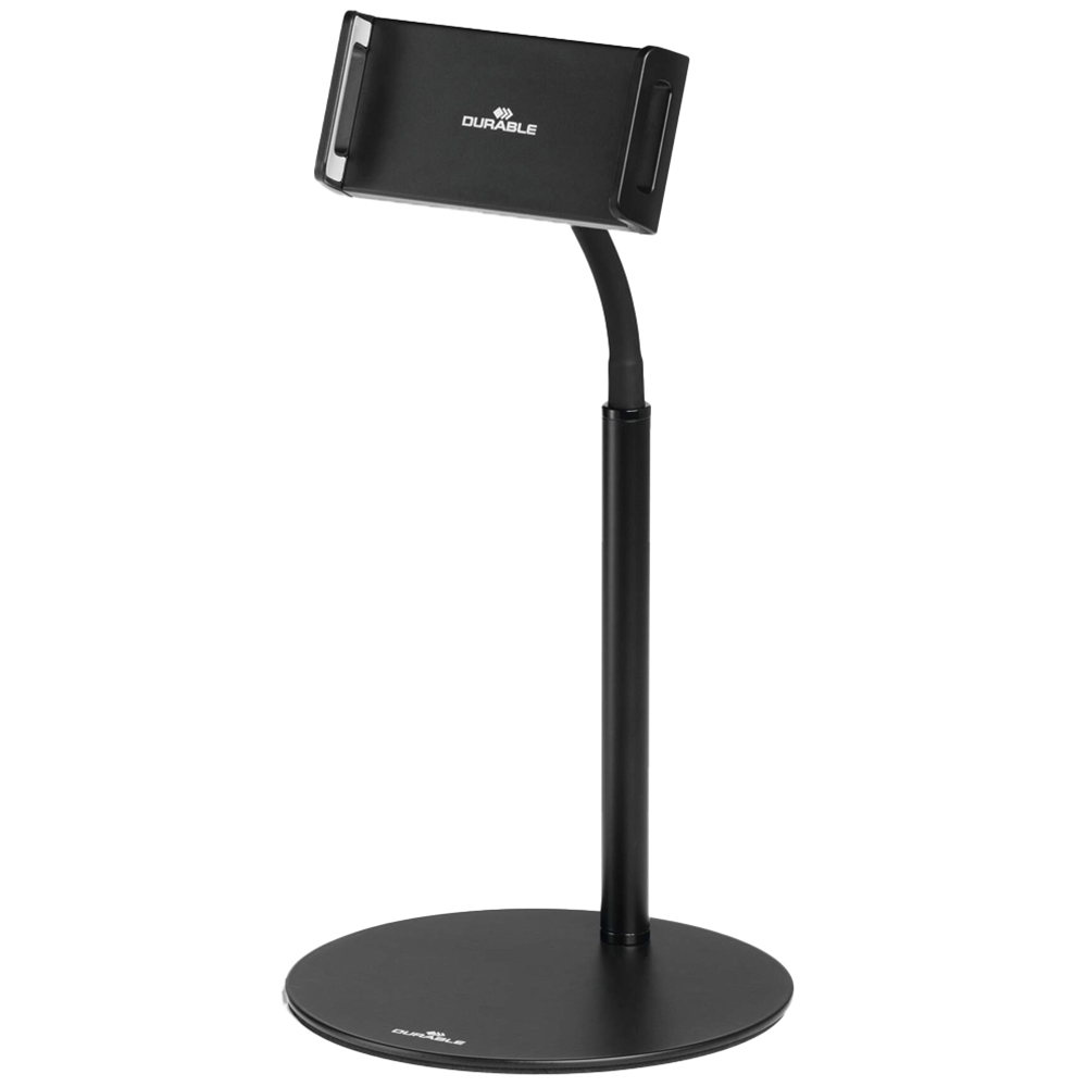 Durable TWIST Black Gooseneck Desk Stand Tablet and Phone Holder Image 1