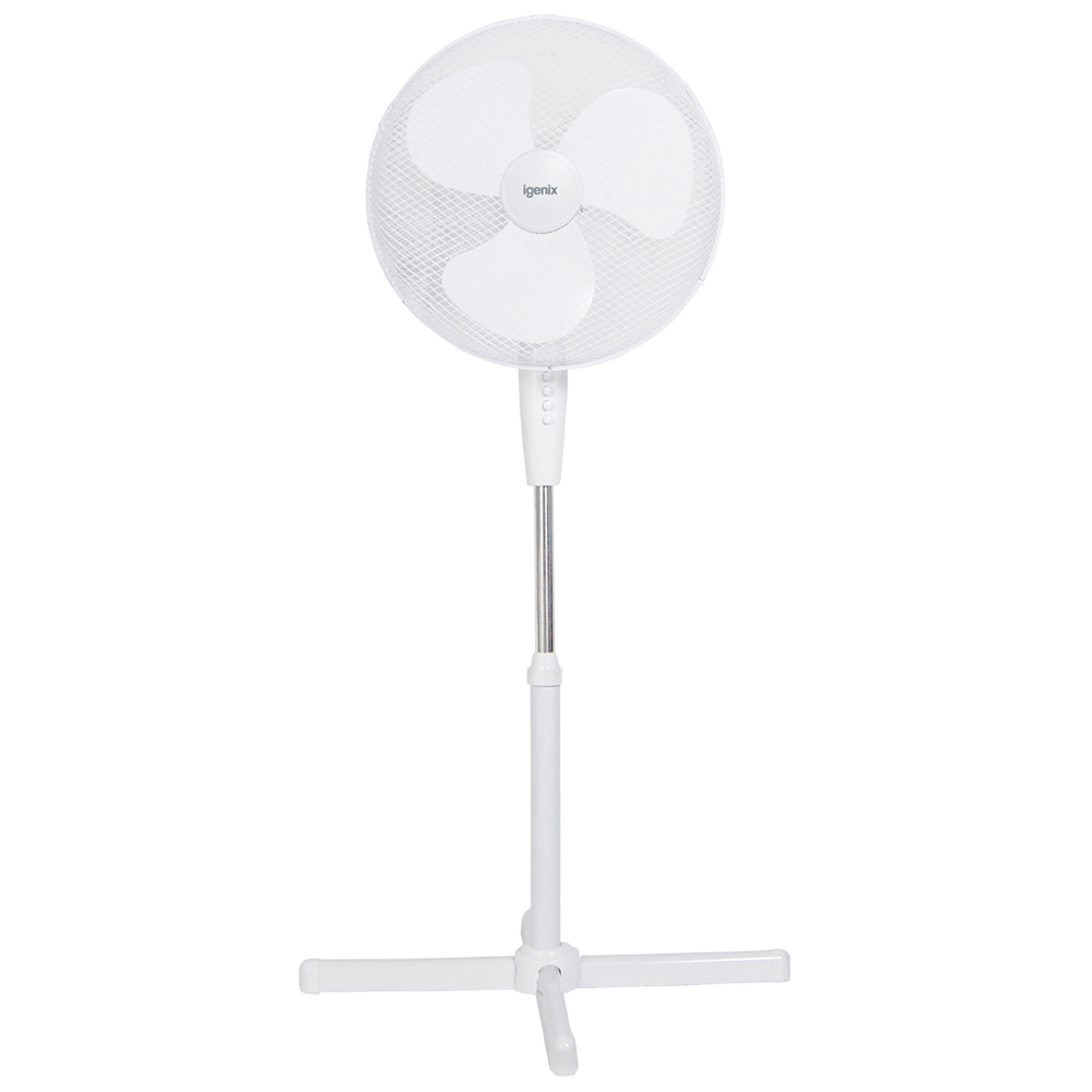 Igenix White Pedestal Fan 16 inch Image 1