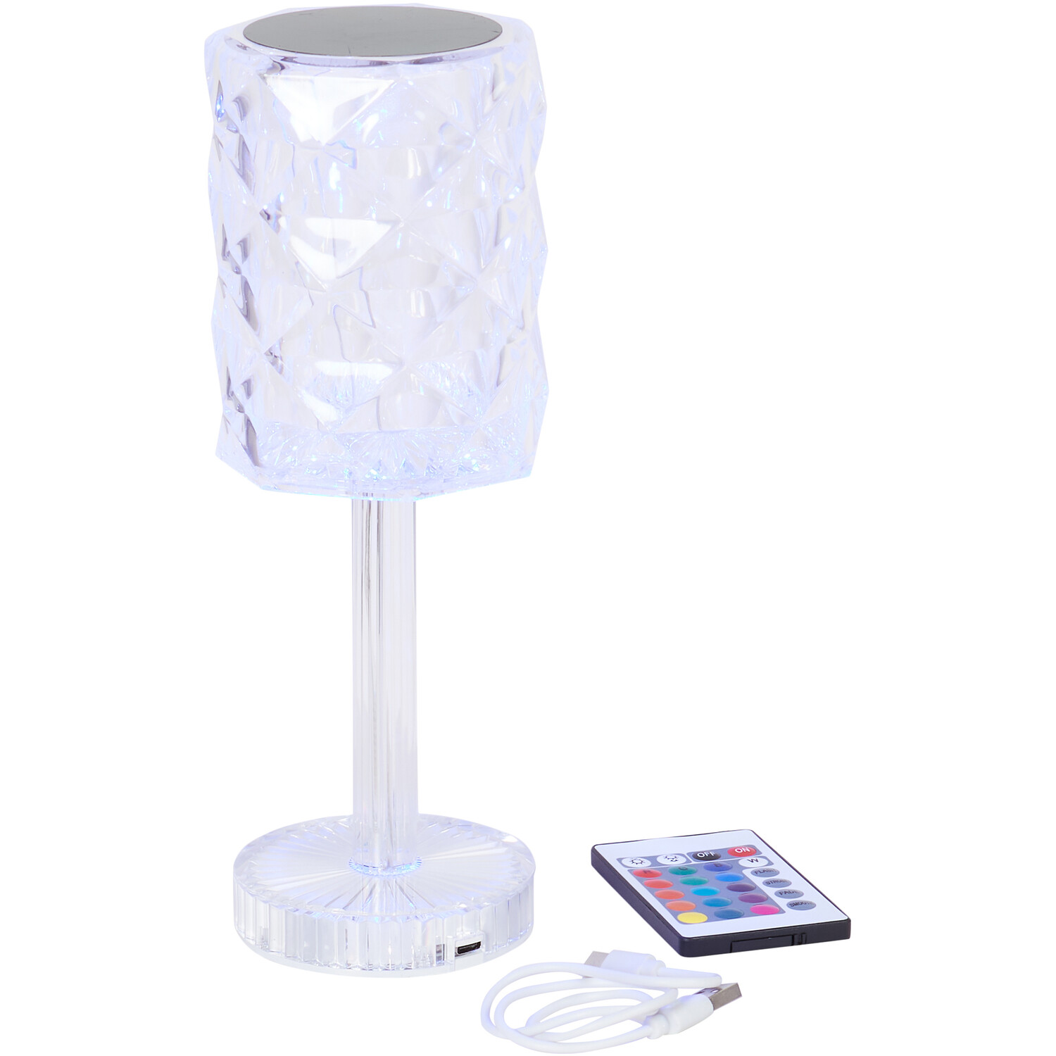 Crystal Effect Rechargeable Touch Lamp Image 1
