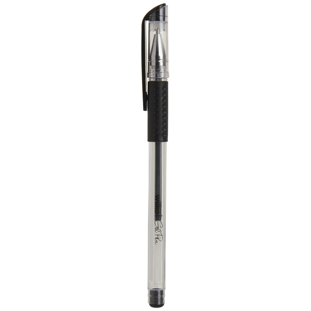 Wilko Fine Black Gel Pens 5 pack Image 2