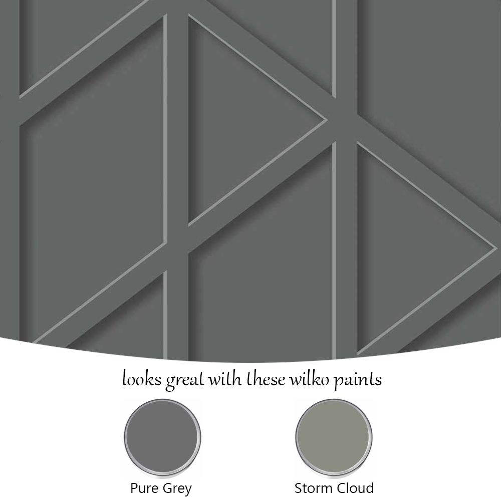 Fresco Panel Trellis Grey Wallpaper Image 4