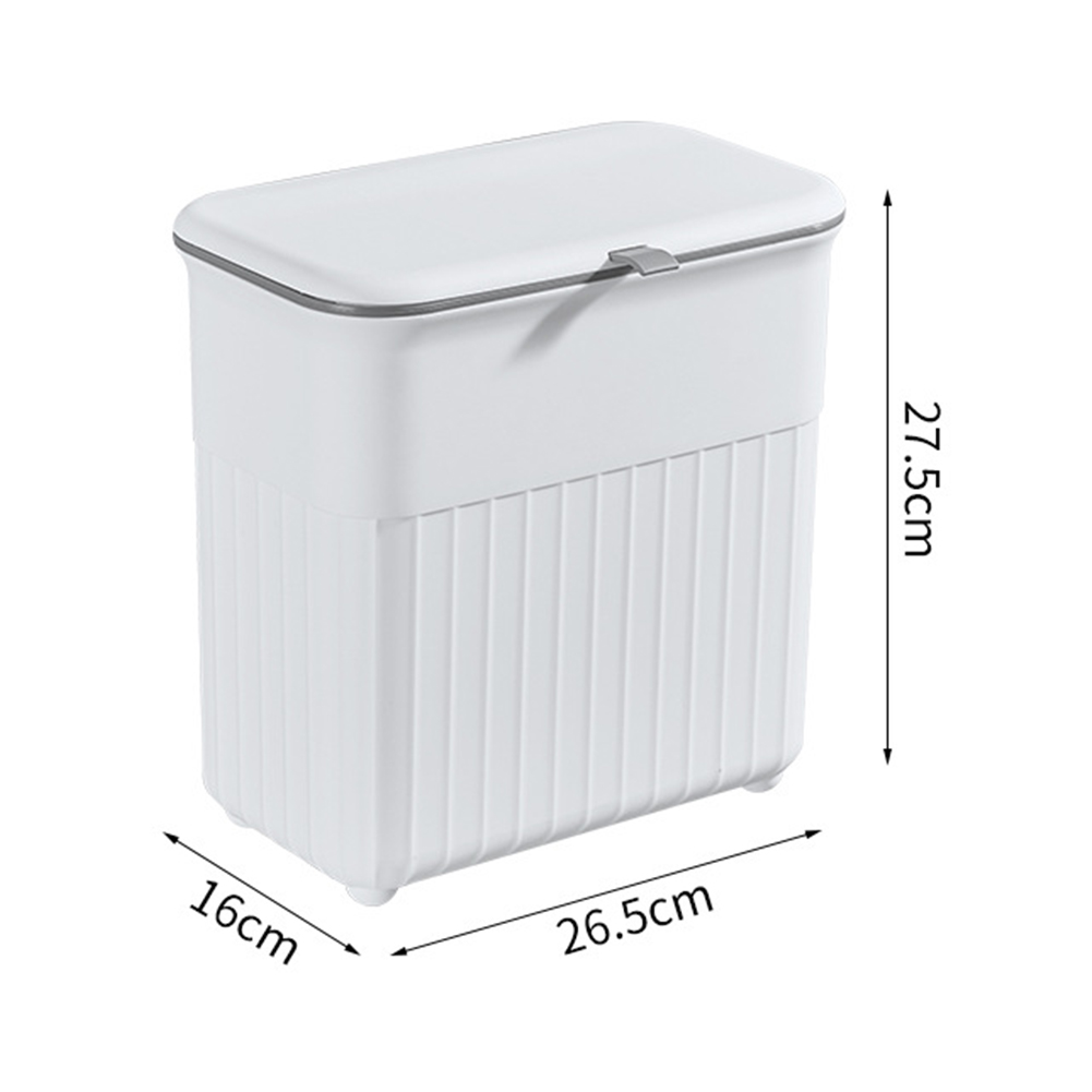 Living and Home Kitchen Trash Can with Lid White Image 2