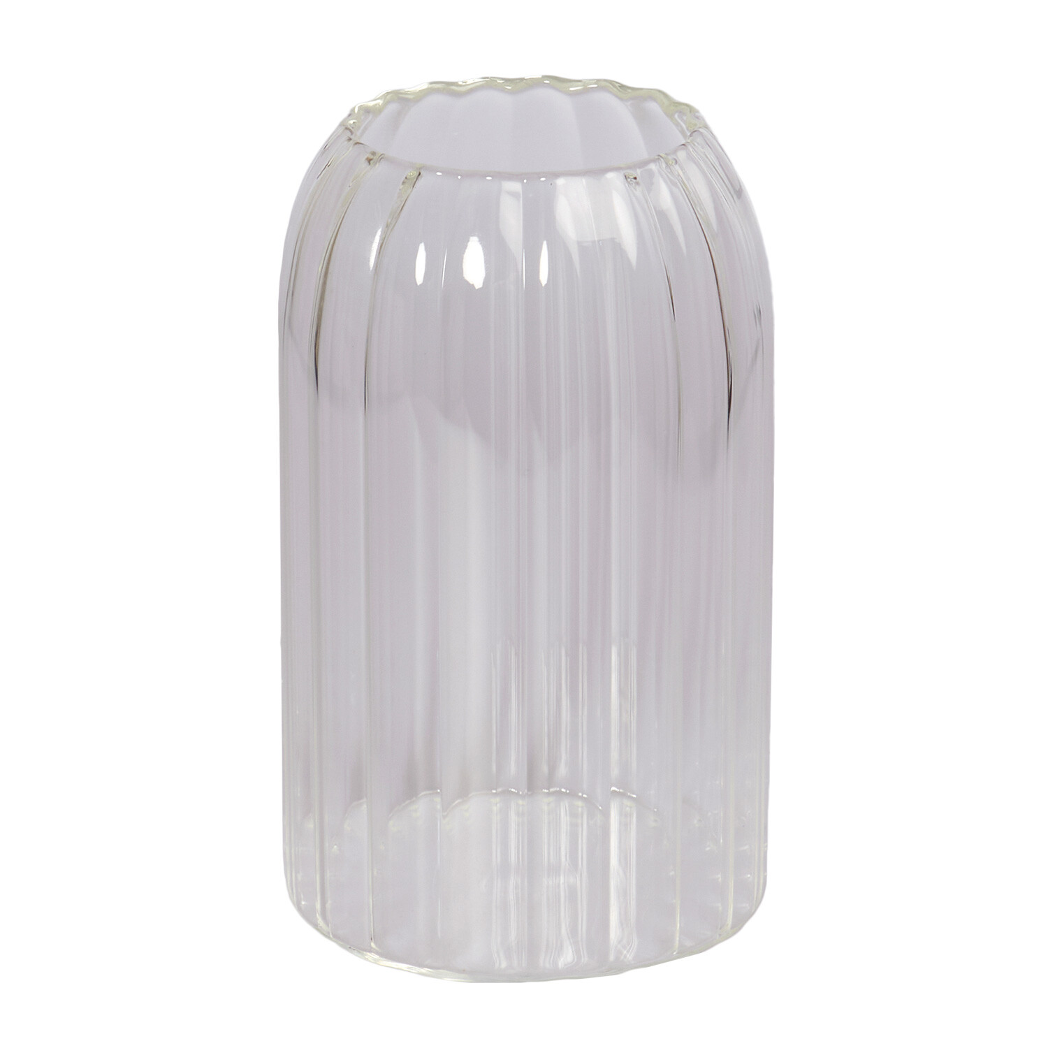 Ribbed Glass Jar with Cork Lid - Clear Image 2