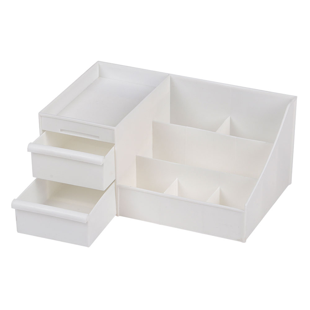 Living and Home Large White Makeup Organiser with 2 Drawers Image 3