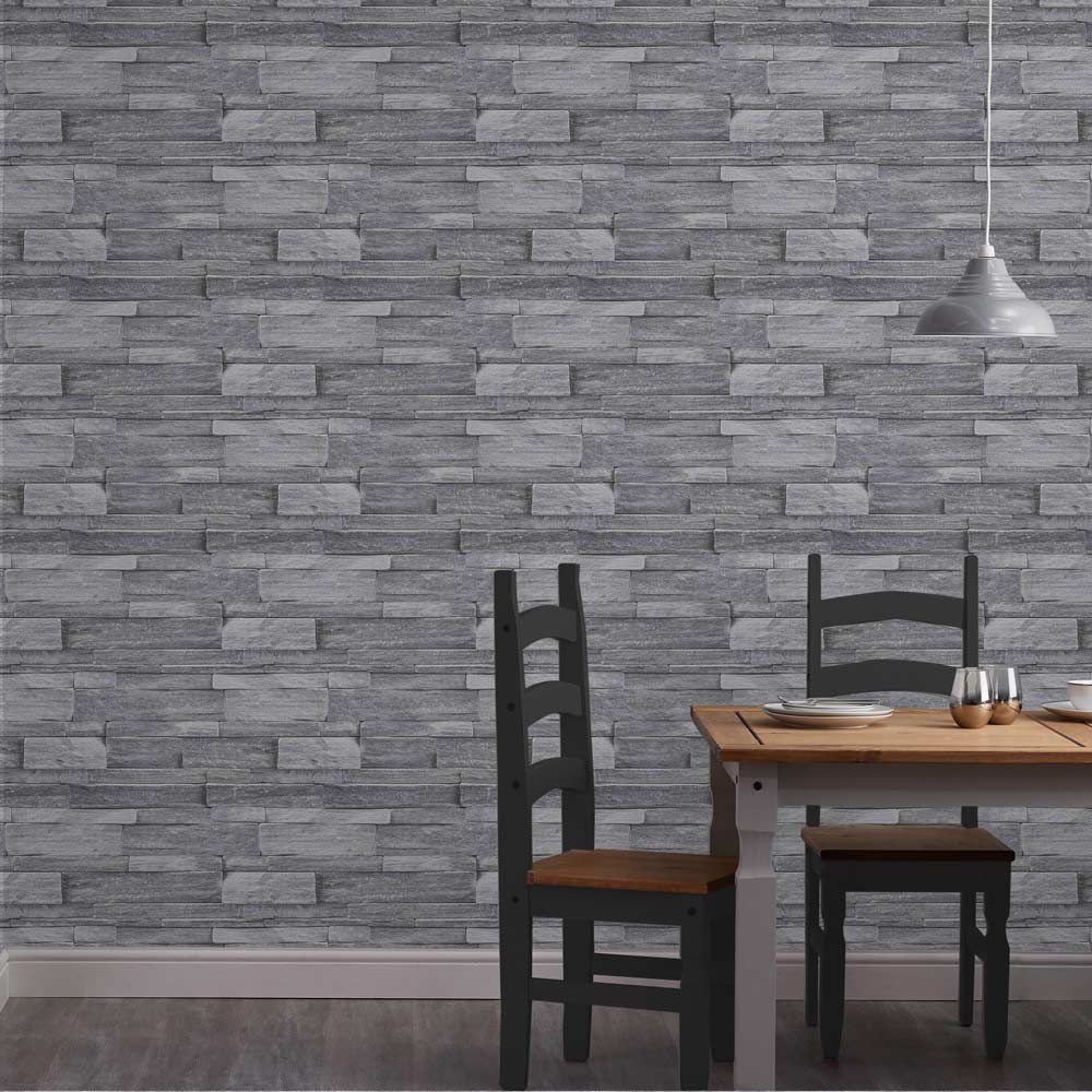 Superfresco Easy Stone Wall Grey Wallpaper Image 3