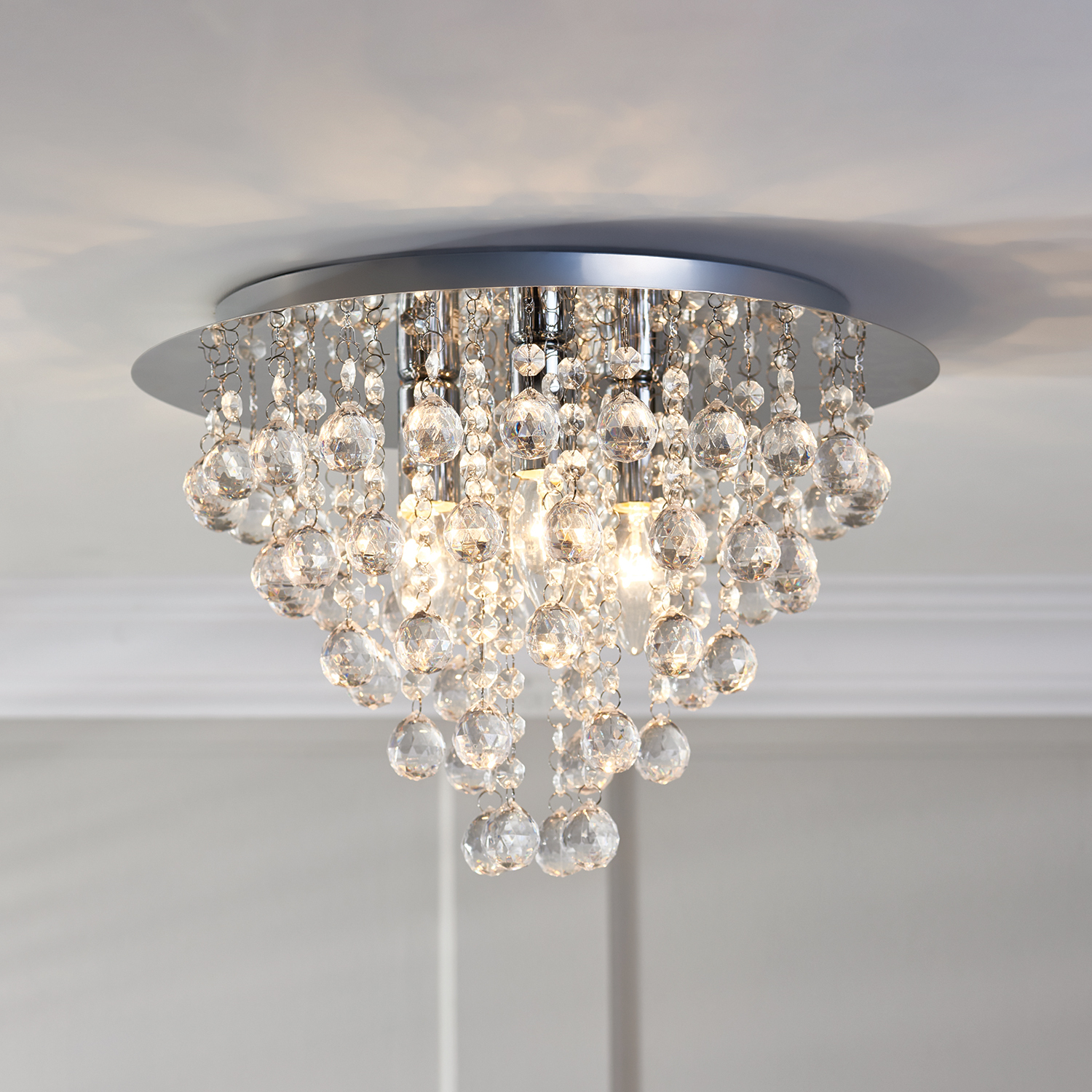 Lexy Silver 3 Light Fitting Ceiling Light Image 2