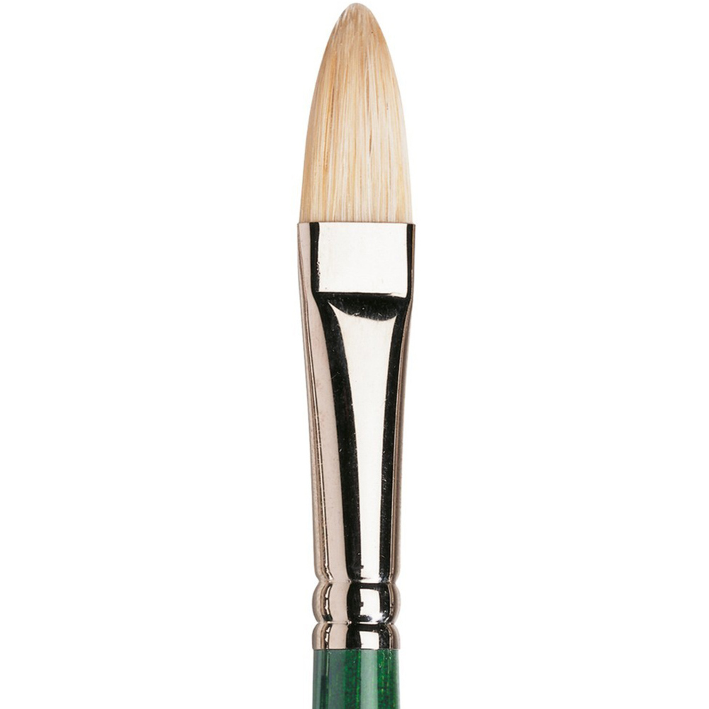 Winsor and Newton Filbert Long Handle Brush - Green / No. 8 Image 1