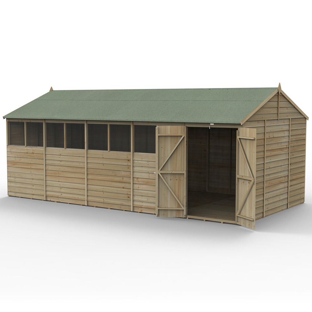 Forest Garden 4LIFE 20 x 10ft Double Door Reverse Apex Shed Image 3