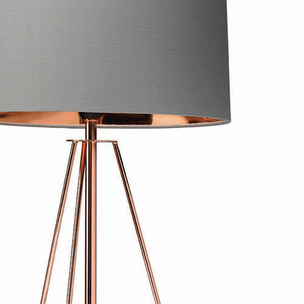 The Lighting and Interiors Copper and Grey Ziggy Tripod Table Lamp Image 3