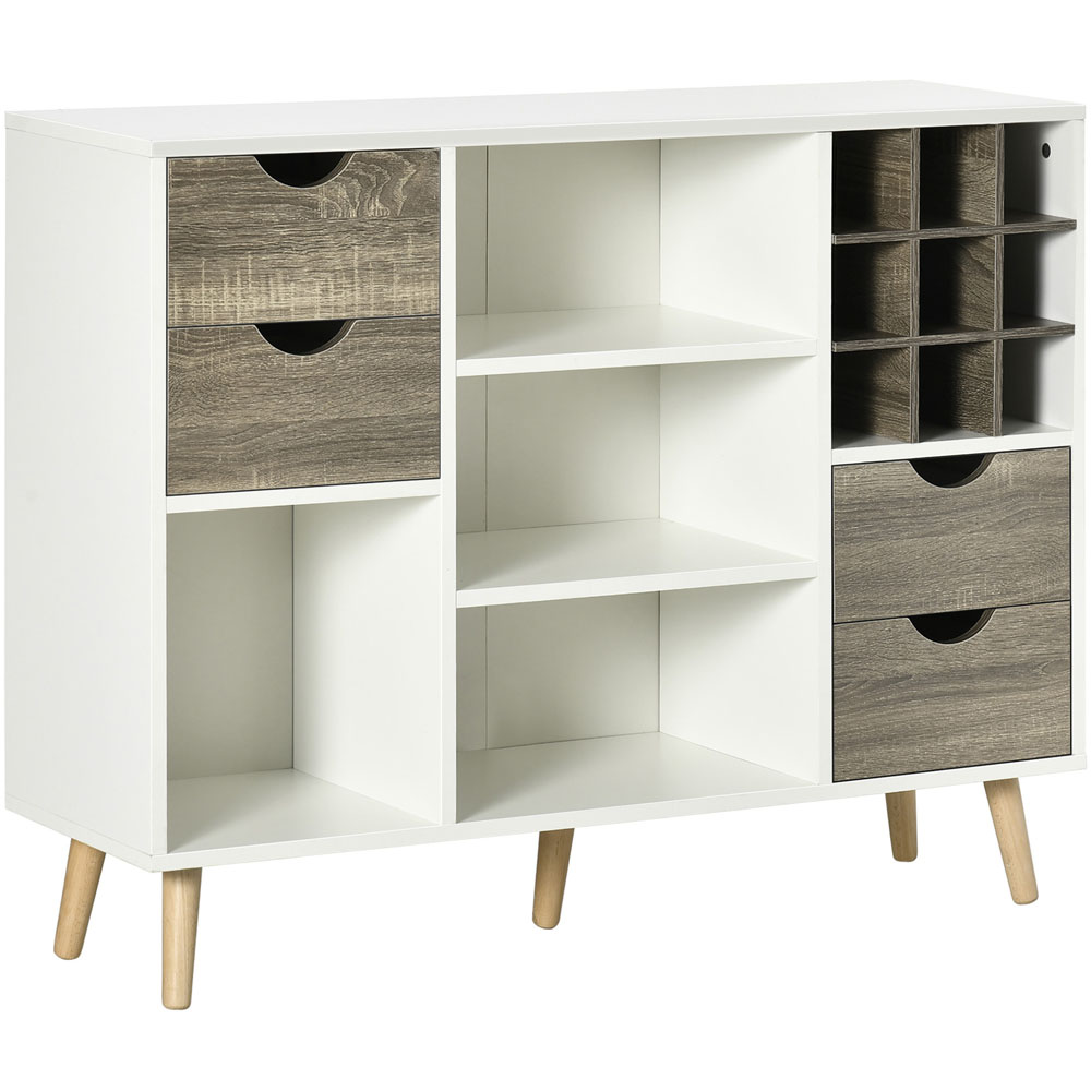 Portland Modern Kitchen Sideboard Buffet Table with Wine Rack Image 2