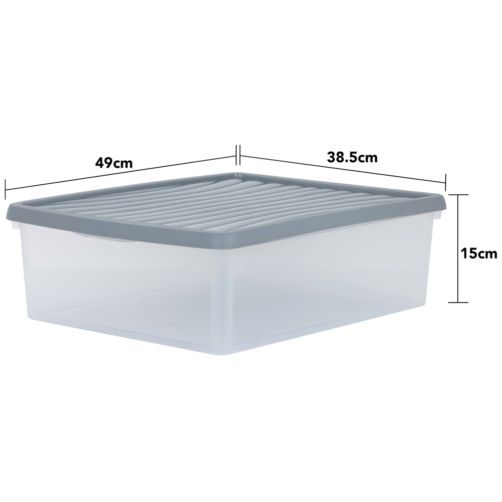 Wham 23.5L Stackable Plastic and Clear Storage Box and Lid 6 Pack Image 5