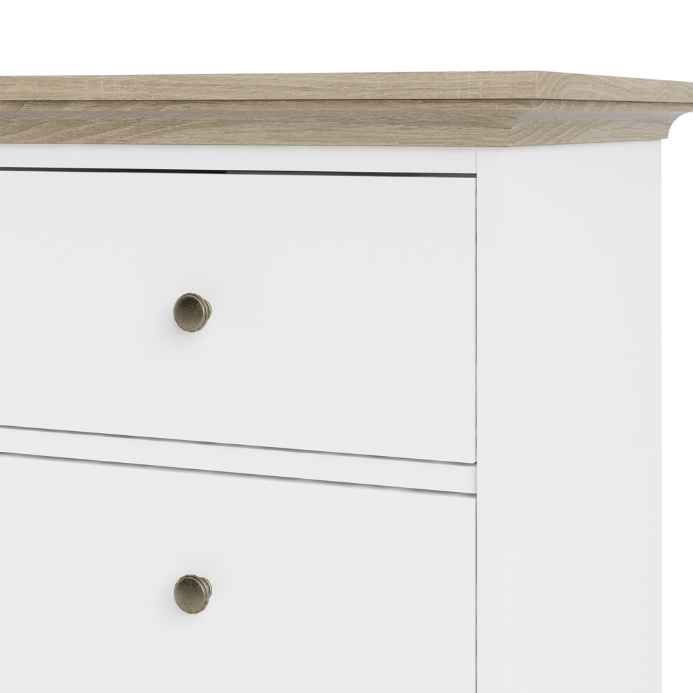 Florence Paris 4 Drawer White and Oak Chest of Drawers Image 5