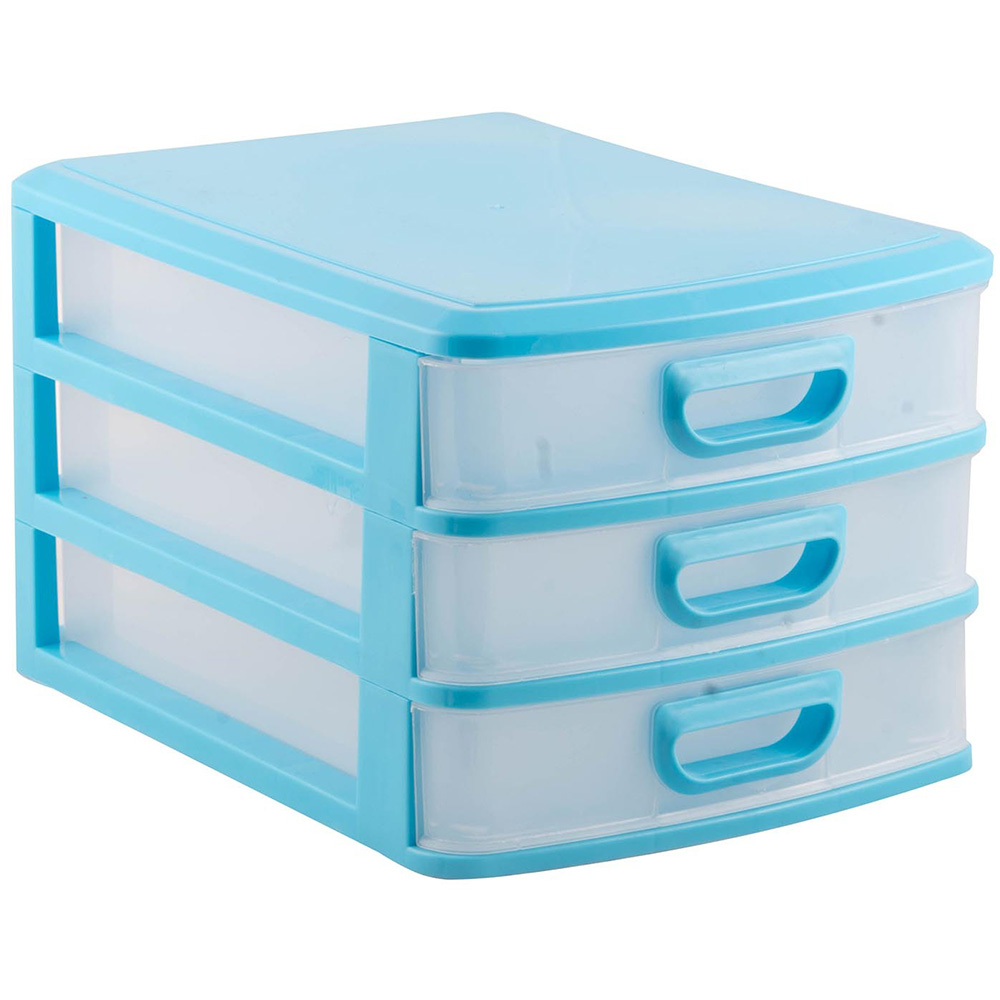 Single 3 Drawer Plastic Storage Desk Organiser A4 in Assorted styles Image 2