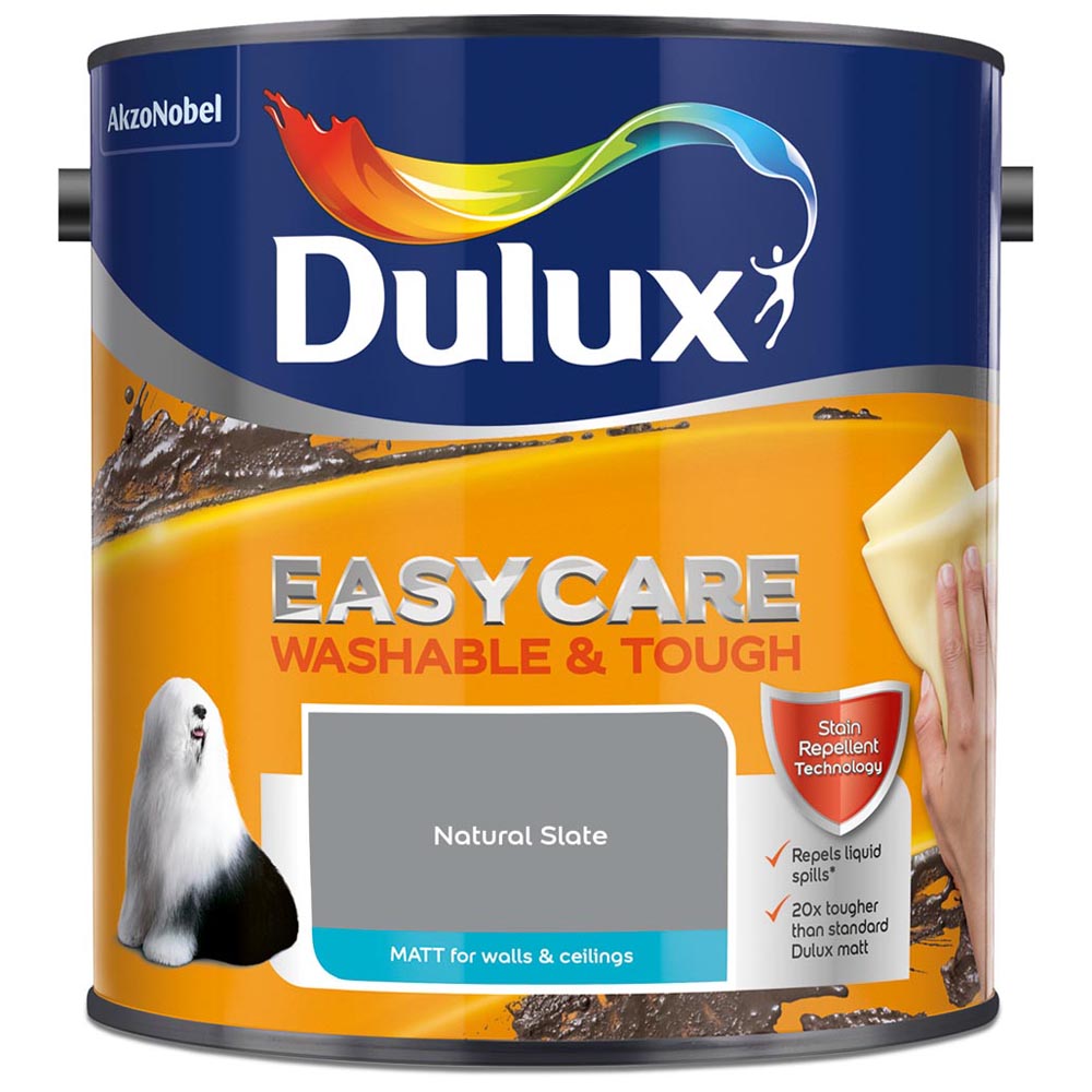 Dulux Easycare Washable & Tough Natural Slate Matt Emulsion Paint 2.5L Image 2