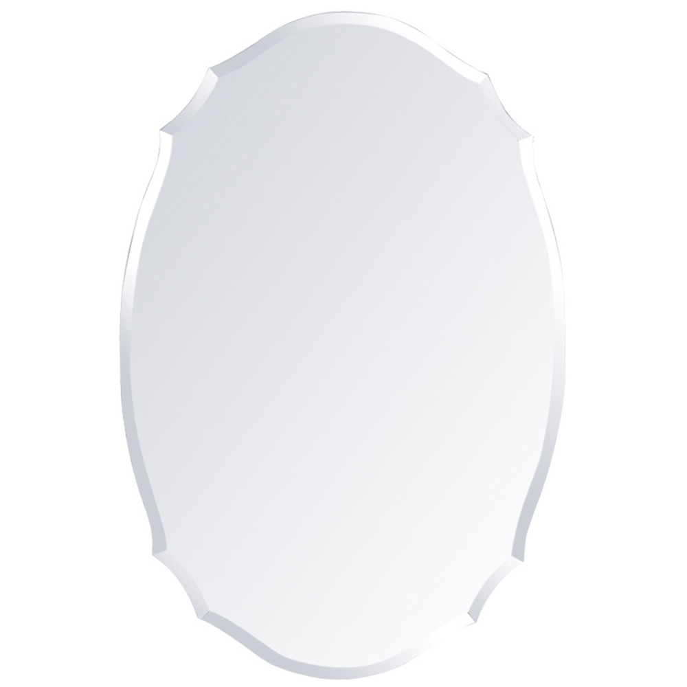 Living and Home Nordic Wall Mounted Ellipse Shaped Mirror with Beveled Edge Image 1