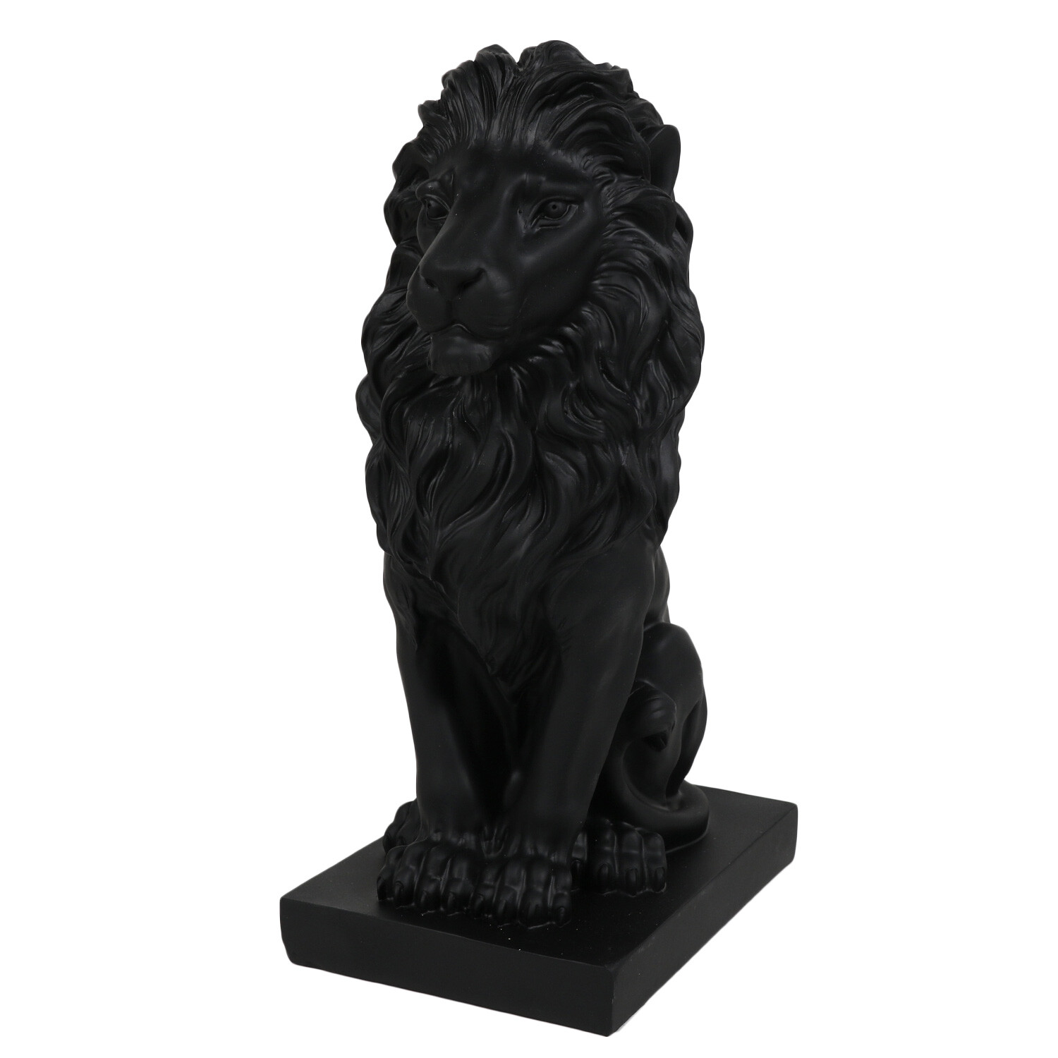 Matte Black Standing Lion Ornament Image 3