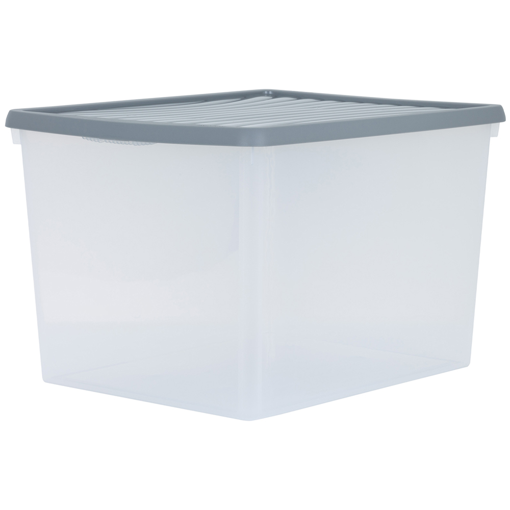 Wham 50L Stackable Plastic and Clear Storage Box and Lid 3 Pack Image 3