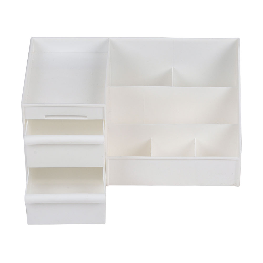 Living and Home XL White Makeup Organiser with 2 Drawers Image 3