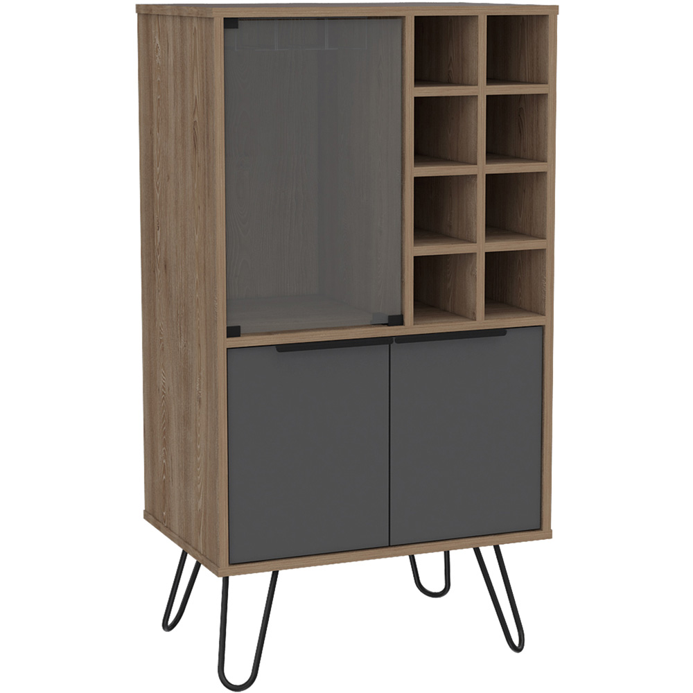 Core Products Vegas Oak and Grey Wine Cabinet Image 2