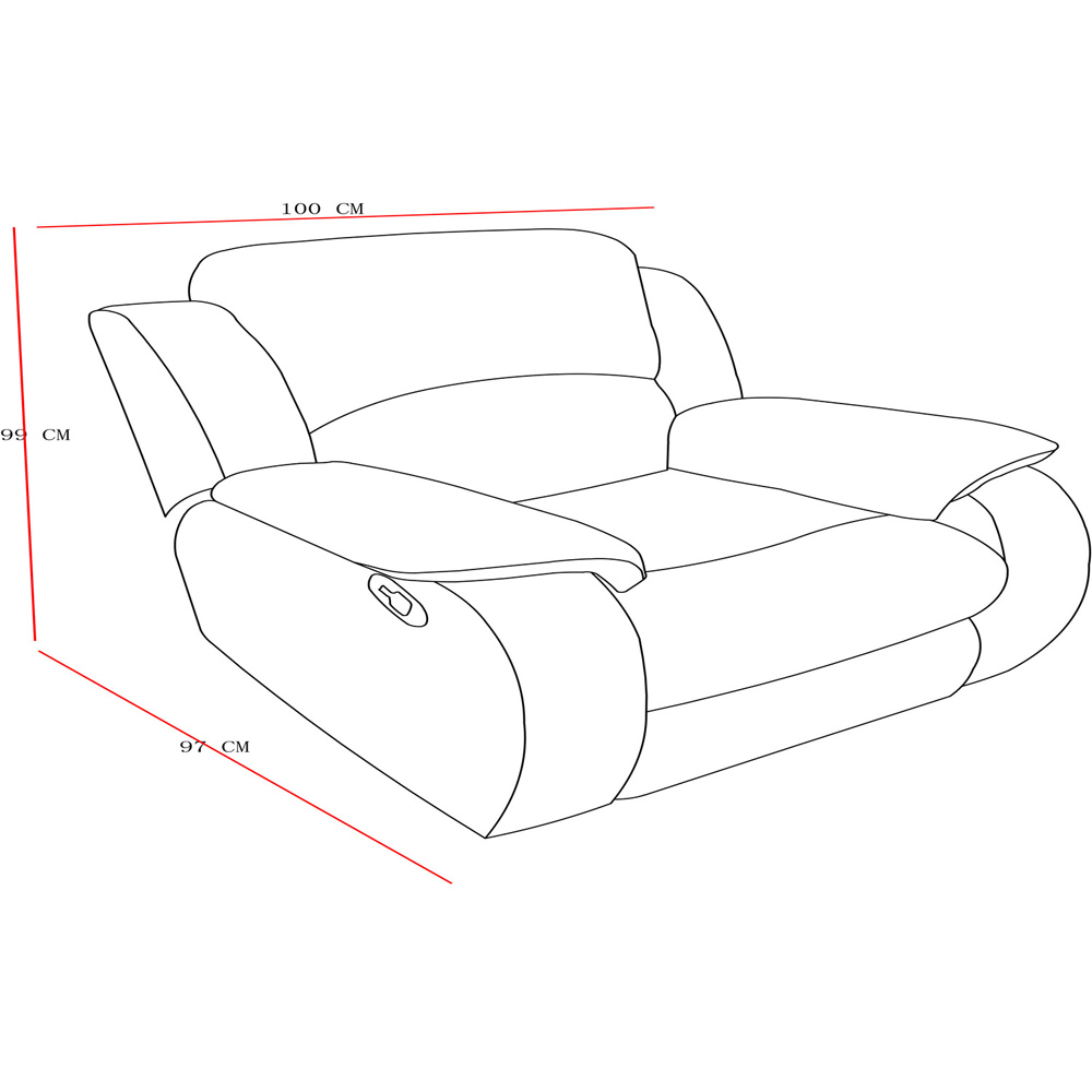 New Charleston Grey Fabric Manual Recliner Chair Image 5