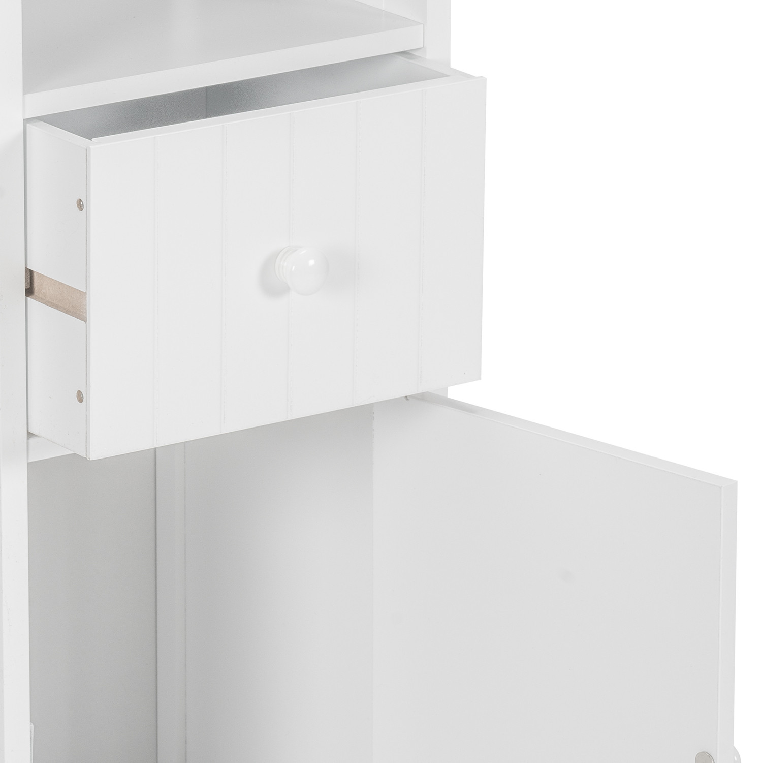 Kingston White Single Drawer Single Door Floor Cabinet Image 4