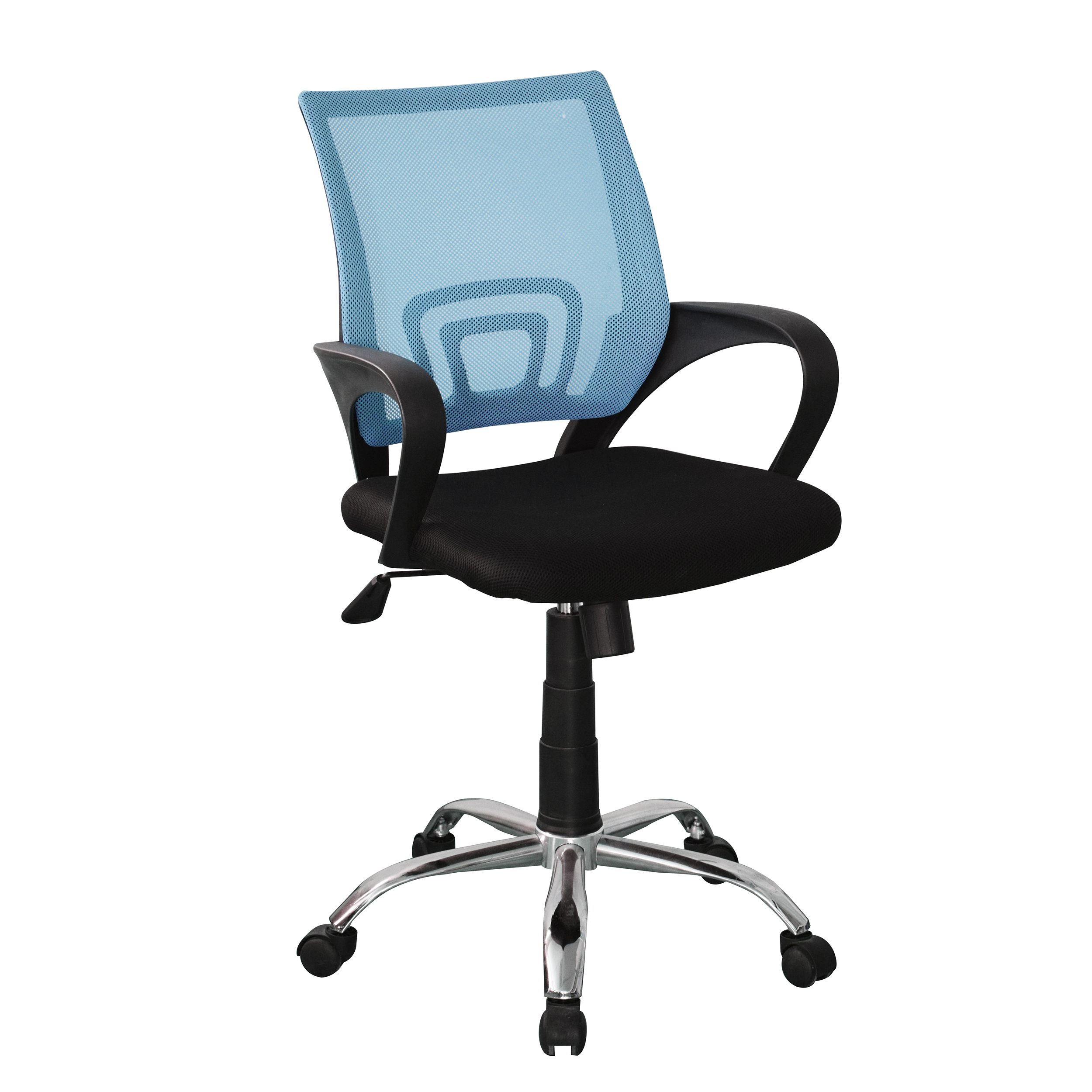 Loft Black and Blue Mesh Swivel Office Chair Image 2