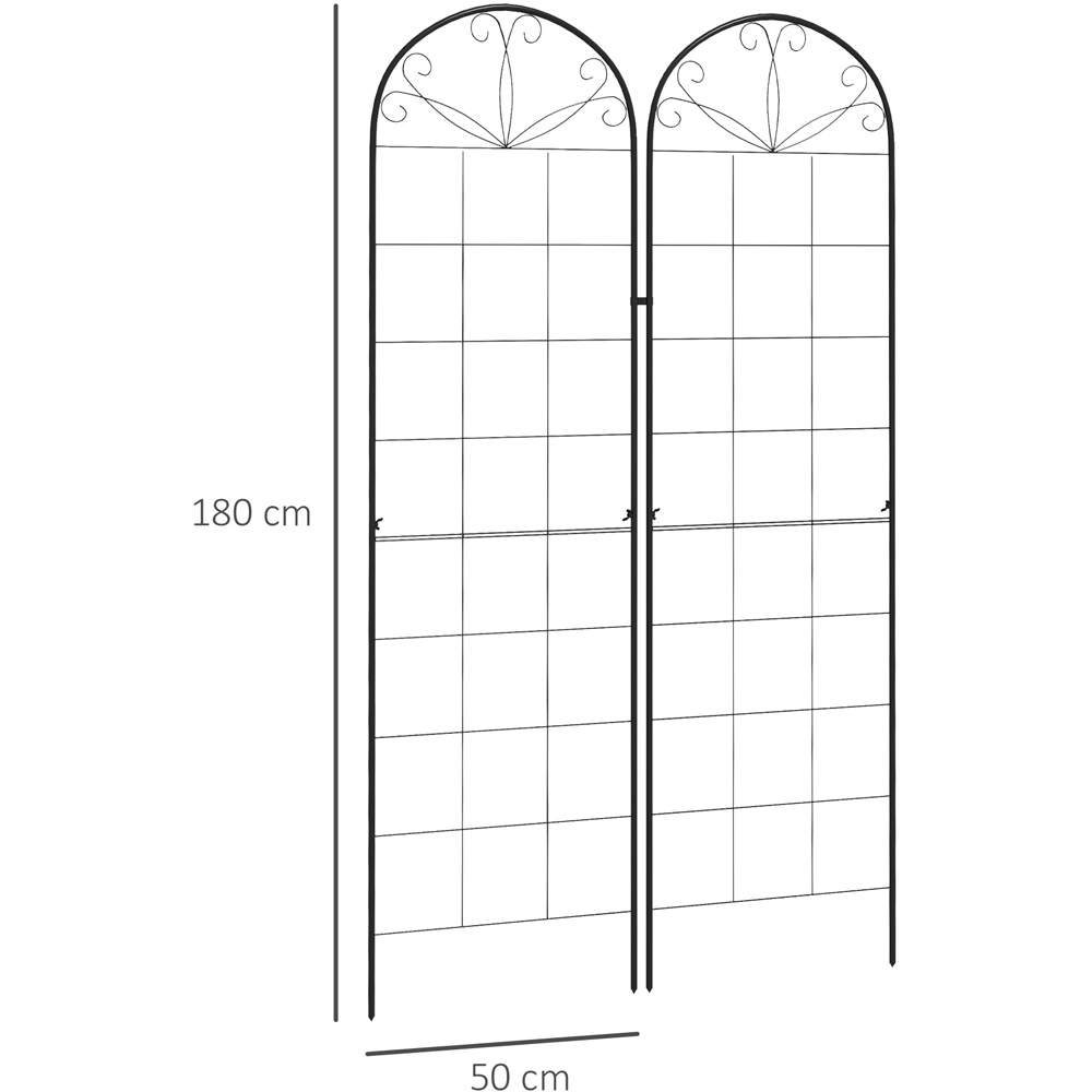 Outsunny Metal Grid Design Trellis Frames Garden Planter 2 Pack Image 7