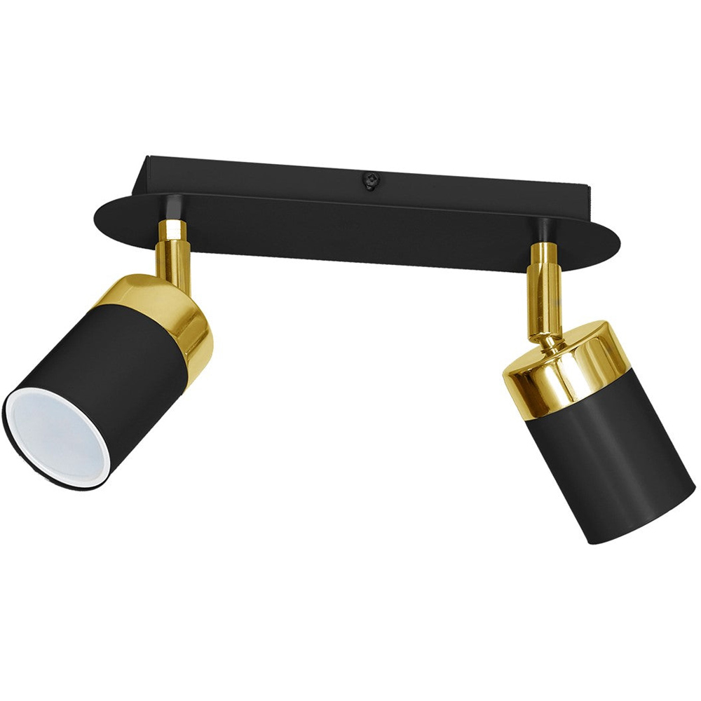 Milagro Joker Black and Gold 2 Spotlight Ceiling Lamp 230V Image 1