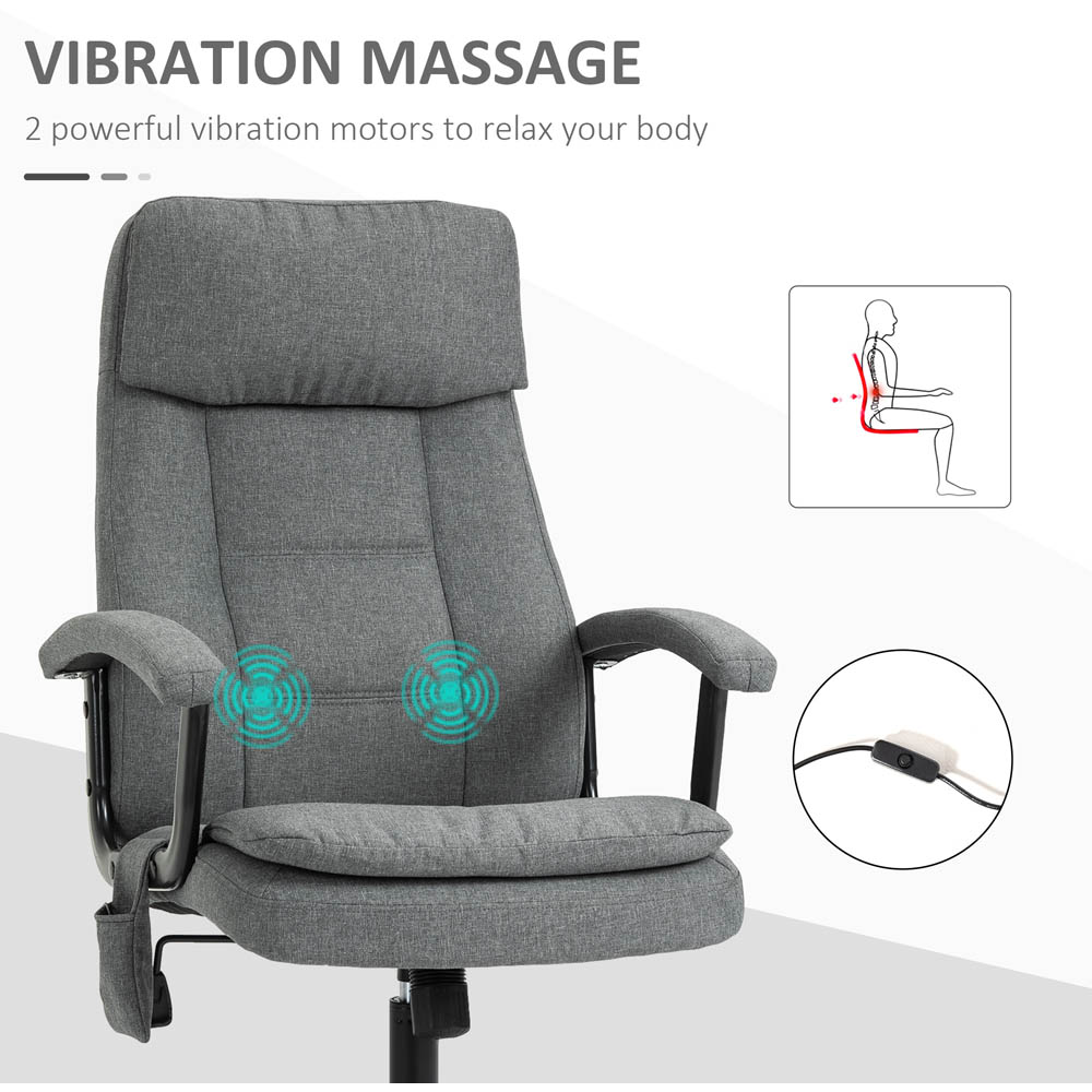 Portland Grey Linen Look Swivel Massage Office Chair Image 5