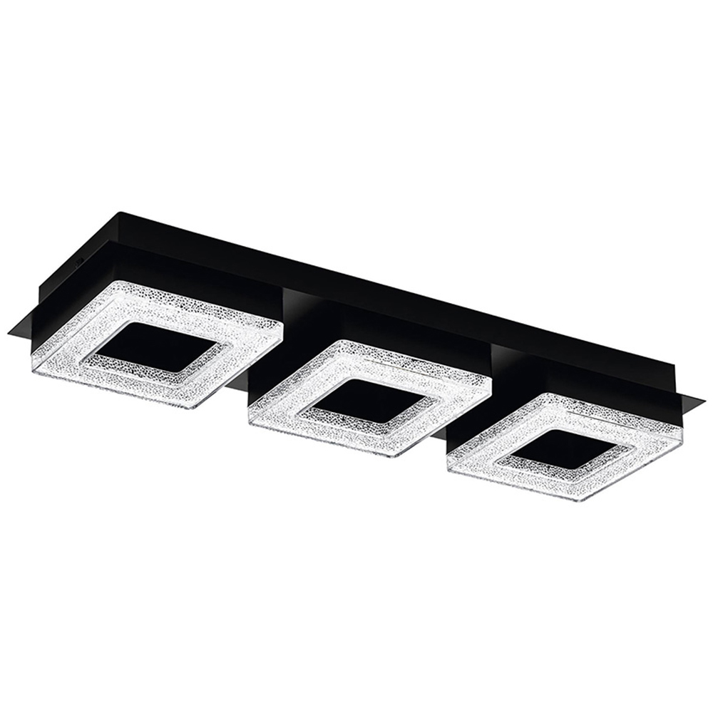EGLO Fradelo 1 Black and Crystal Wall and Ceiling Light Image 1