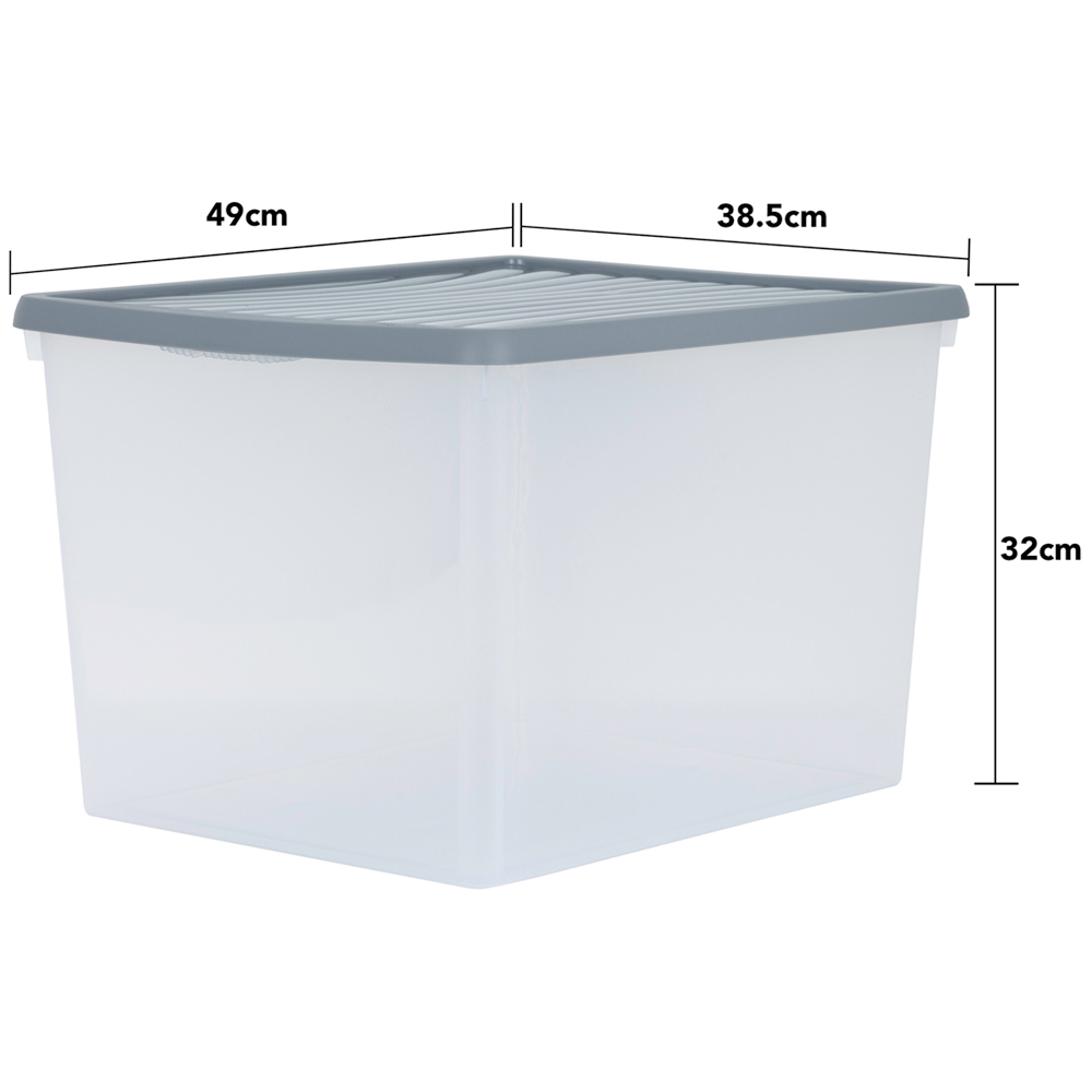 Wham 50L Stackable Plastic and Clear Storage Box and Lid 3 Pack Image 5