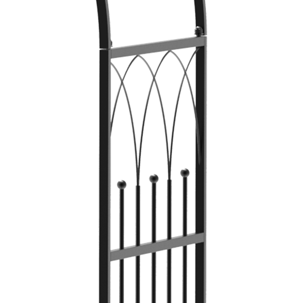 Outsunny 2 Seater 6.6 x 3.7 x 1.9ft Garden Arched Arbour with Trellis Side Image 3