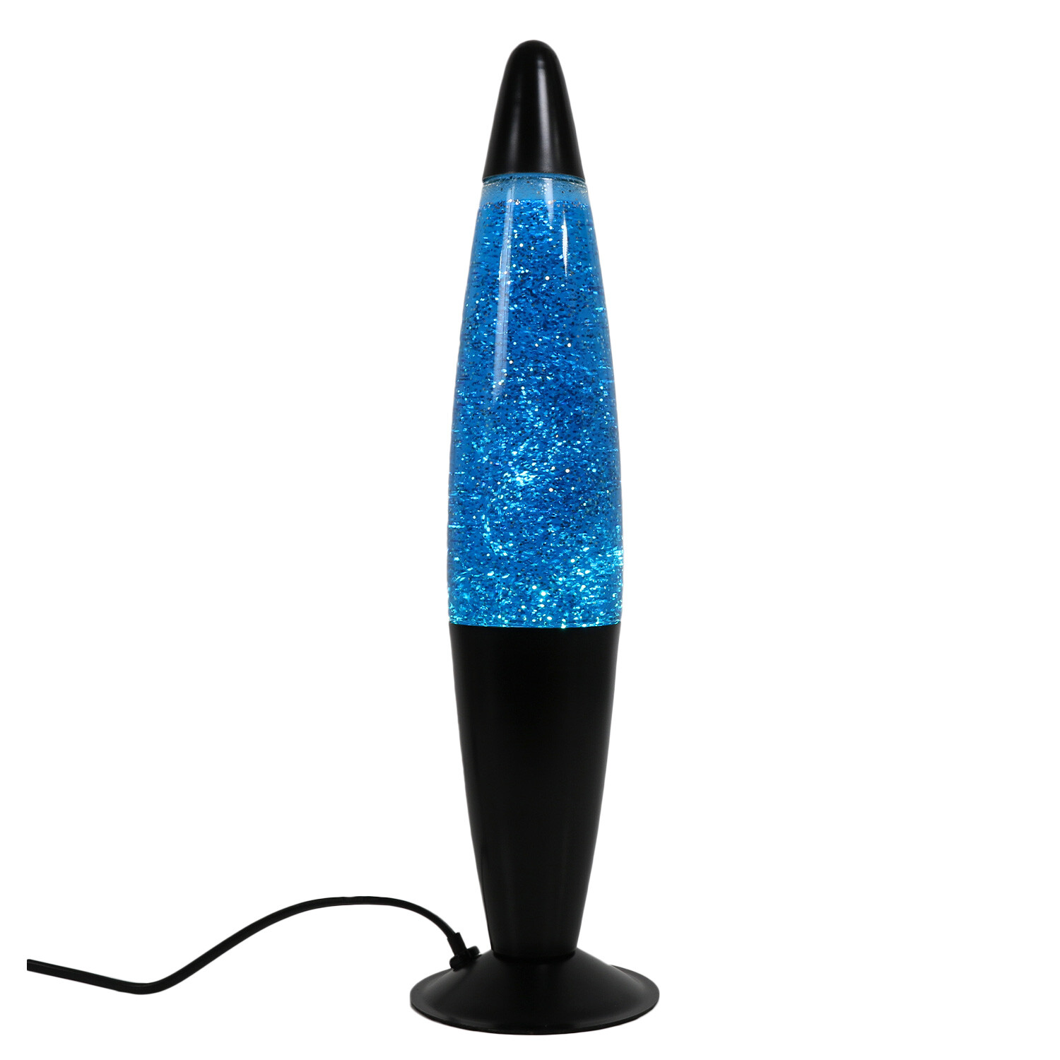Black Metal Glitter Lava Lamp Image 1