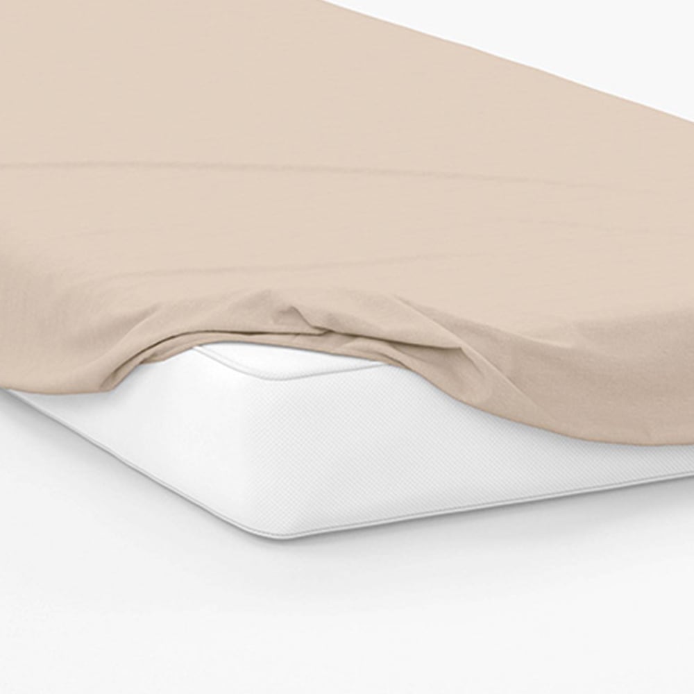 Serene King Size Cream Fitted Bed Sheet Image 3