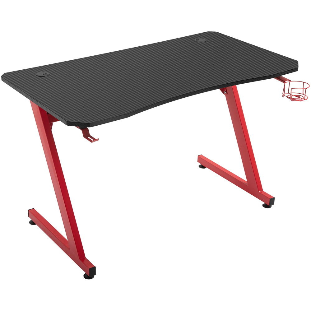 Portland Gaming Desk with Cup Holder Black and Red Image 2