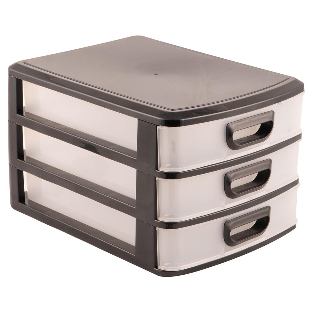 Single 3 Drawer Plastic Storage Desk Organiser A4 in Assorted styles Image 3