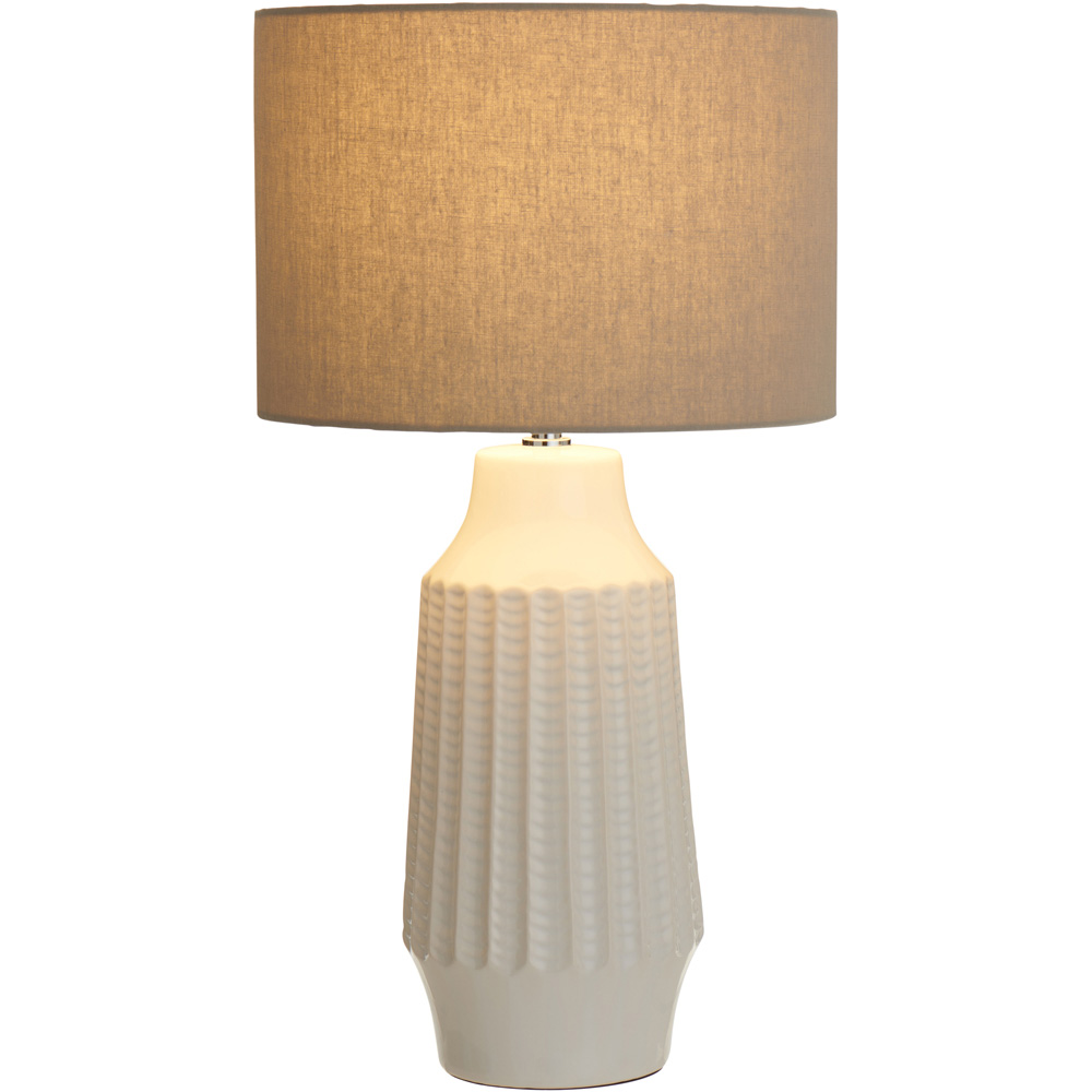Wilko White Ceramic Knit Base Table Lamp Image 3