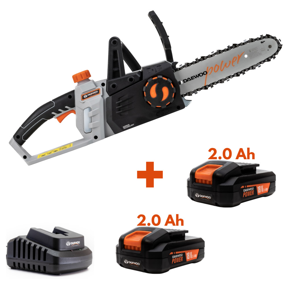 Daewoo U-Force Cordless Chainsaw with 2 x 2.0Ah Battery Charger 25cm Image 8