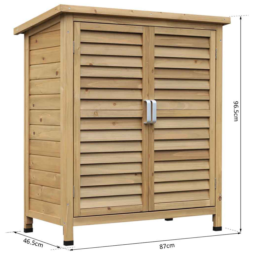 Outsunny 1.5 x 2.9ft Double Door Tool Shed Image 8