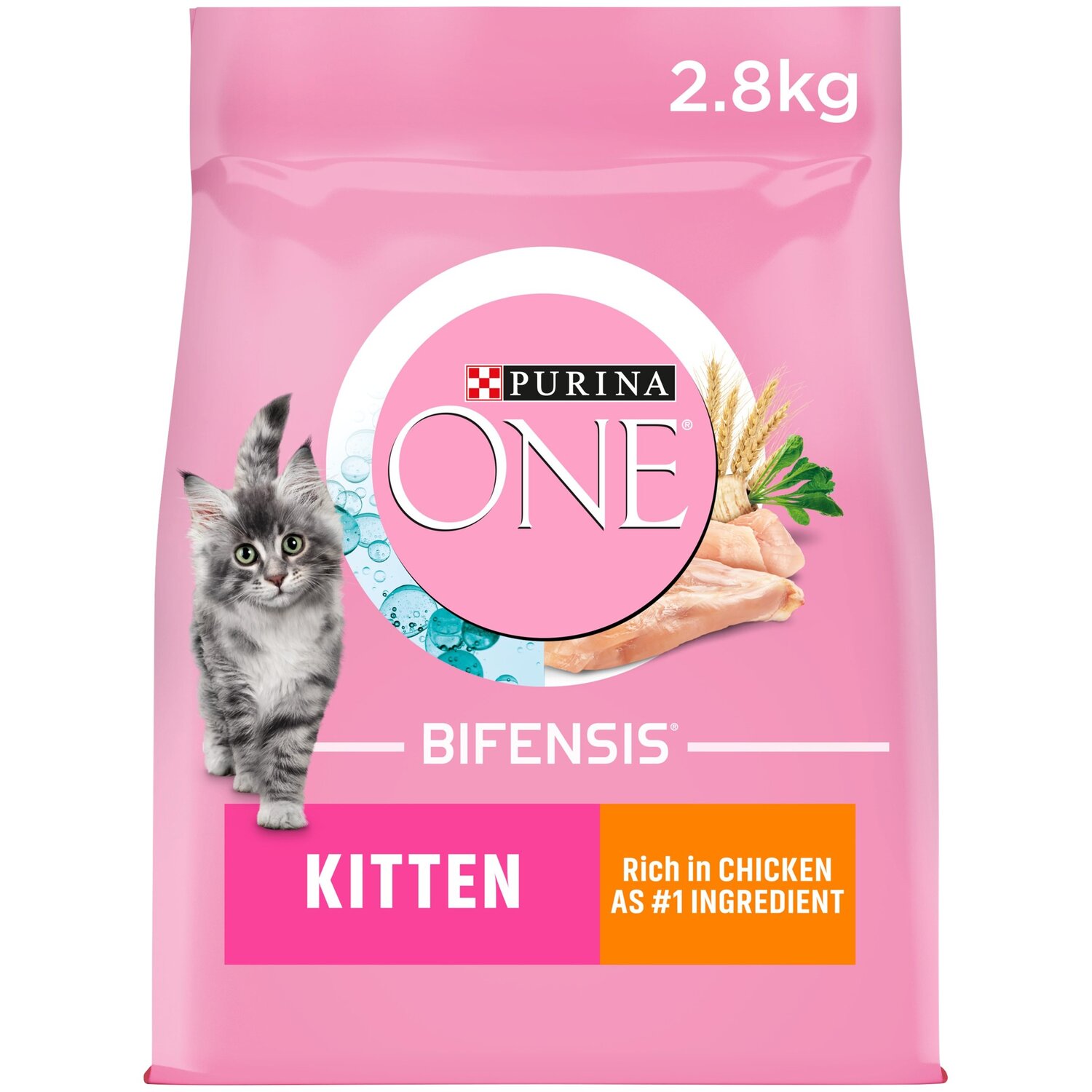 Purina One Chicken and Wholegrain Dry Kitten Food 2.8kg Image 1
