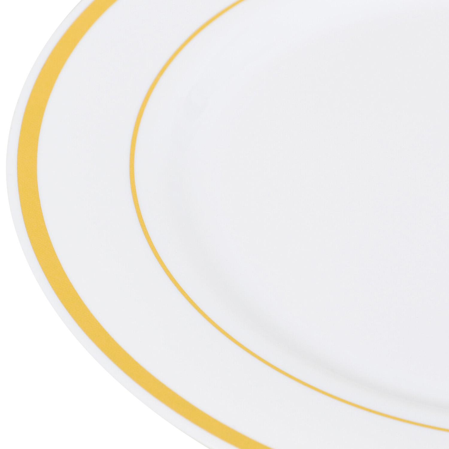 Pack of 8 Gold Rim Plastic Plates - Gold / 1.6cm Image 5