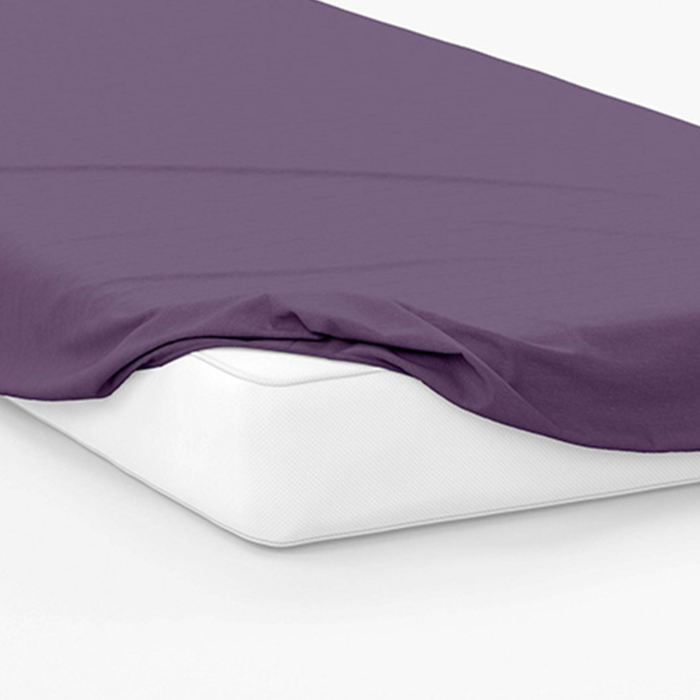 Serene Super King Mauve Fitted Bed Sheet Image 3